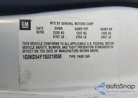 2005 Cadillac Deville Livery z USA, uszkodzony, nr VIN 1G6KD54Y15U219580